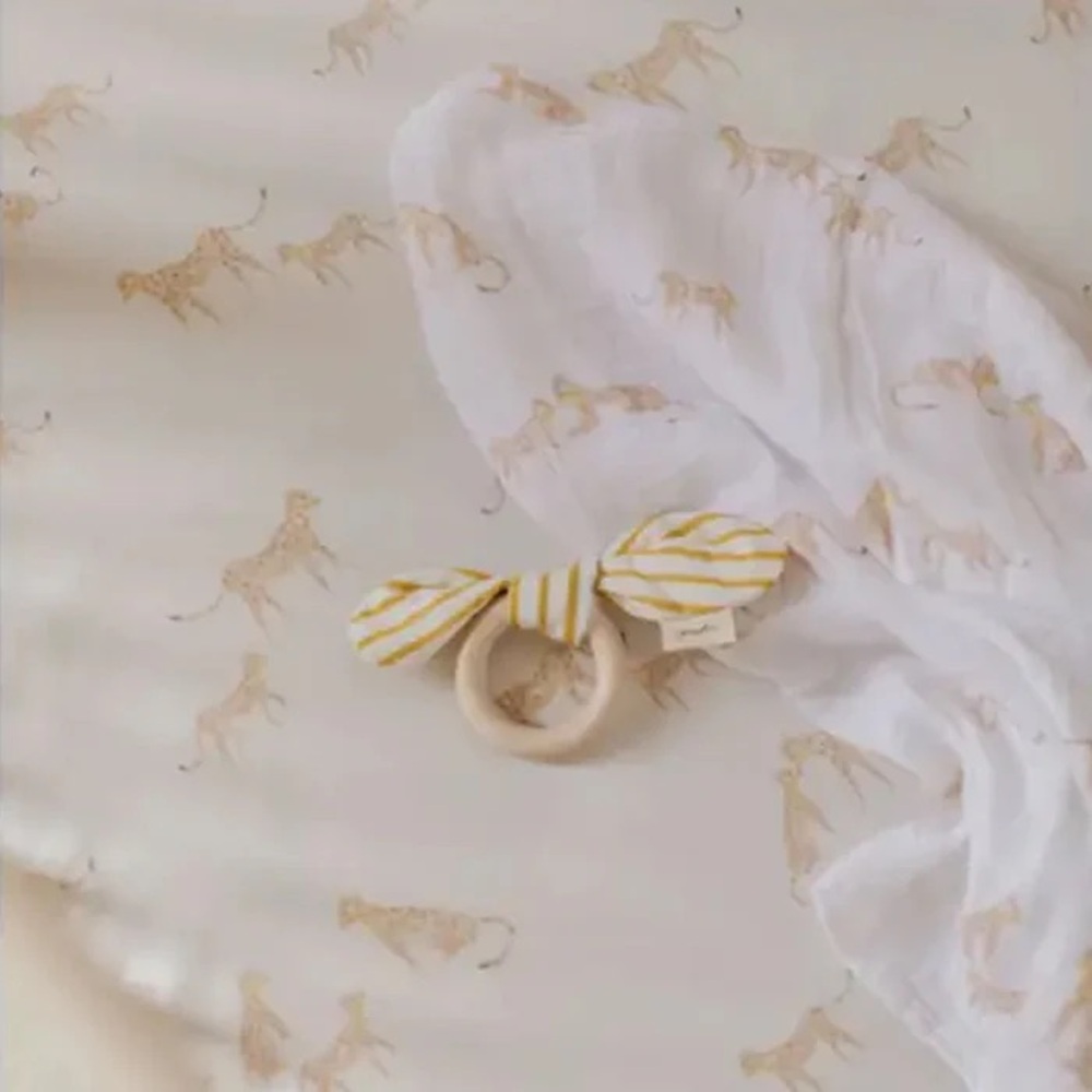 Pehr Organic Cotton Crib Sheet, Follow Me Cheetah Print